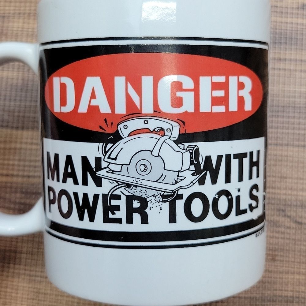 Split Tee " Danger man with power tools" Mug